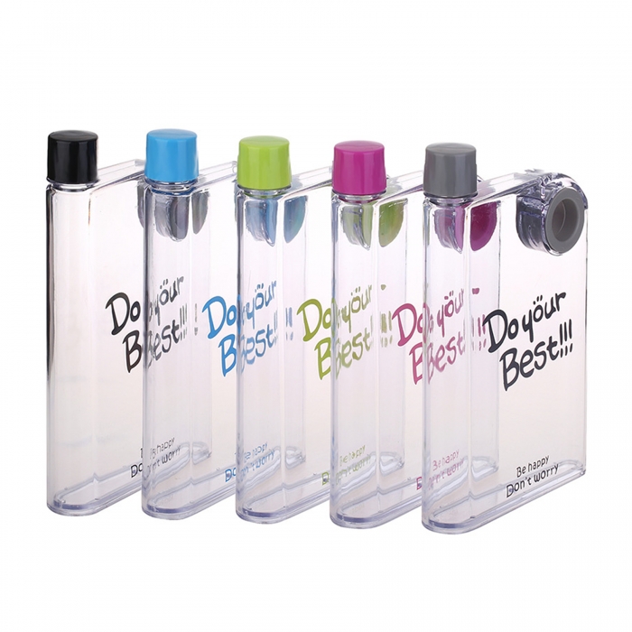 14oz Clear Notebook Water Bottle w/ Finger Hole