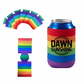 Neoprene Collapsible Rainbow Can Cooler