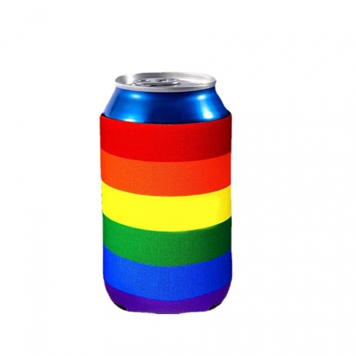 Neoprene Collapsible Rainbow Can Cooler