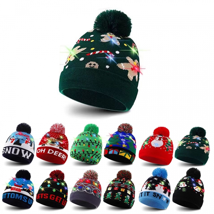 LED Christmas Knitted Hat