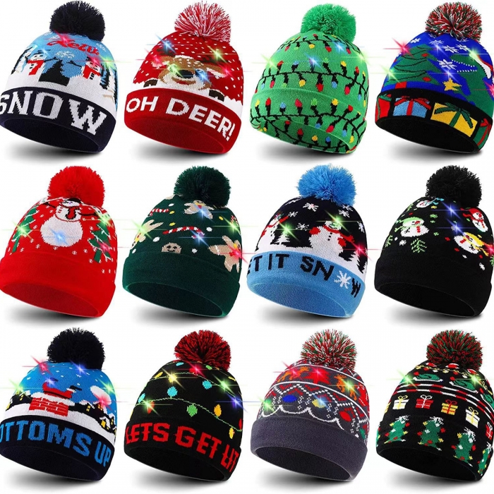 LED Christmas Knitted Hat