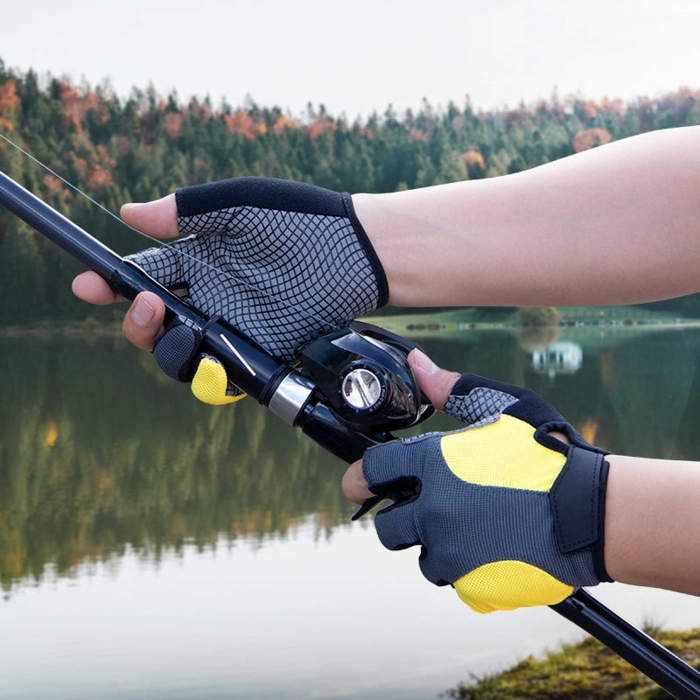 3 Cut Fingers Fishing Gloves