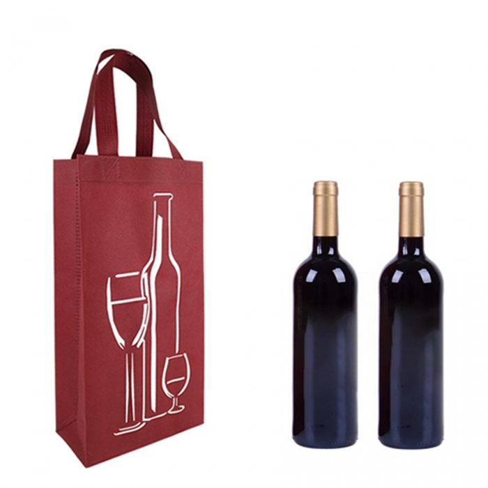 Wine Tote Bag - 2 Bottle Non-Woven Tote Bag (6