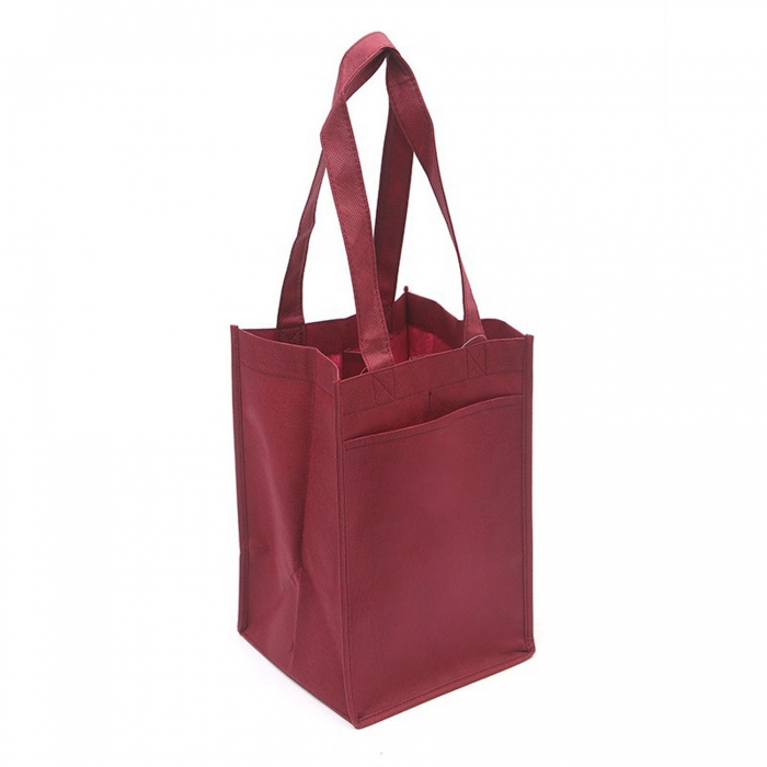 Non-Woven 4 Bottle Wine Tote Bag (7