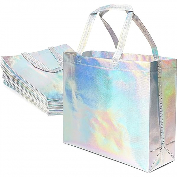 Holographic Reusable Grocery Tote Bag W/Handles