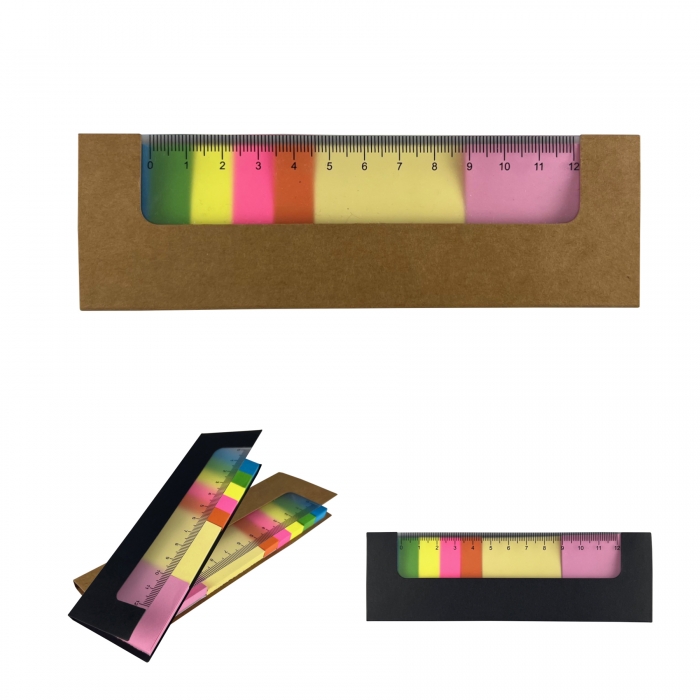 Sticky Notes Notebook Multi-color with Ruler