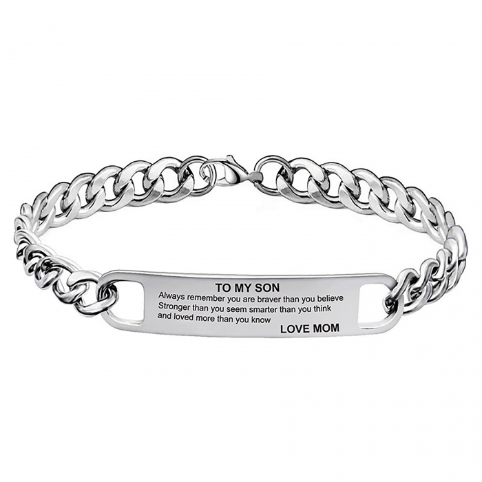 Engraved Stainless Steel Bracelet