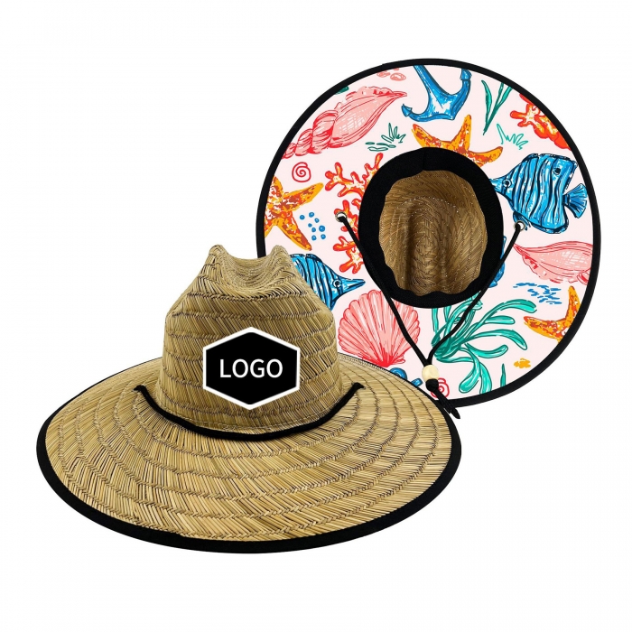 Lifeguard Straw Hat w/Embroidered Patch