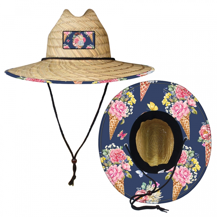 Lifeguard Straw Hat w/ Rubber Patch