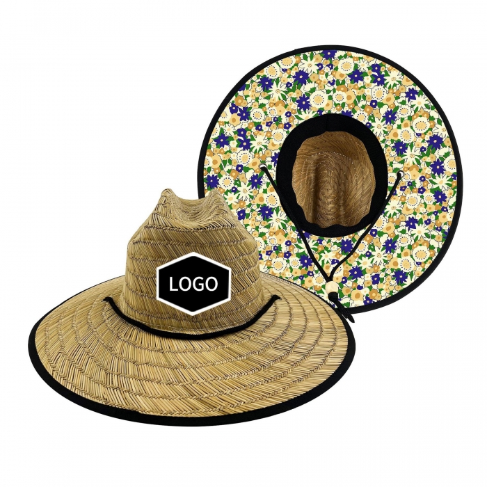 Lifeguard Straw Hat w/Embroidered Patch