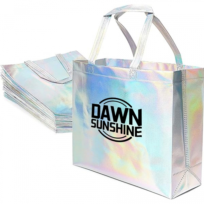 Holographic Reusable Grocery Tote Bag W/Handles