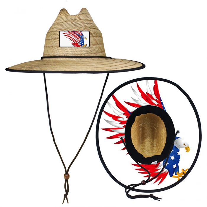 Lifeguard Straw Hat w/Woven Patch