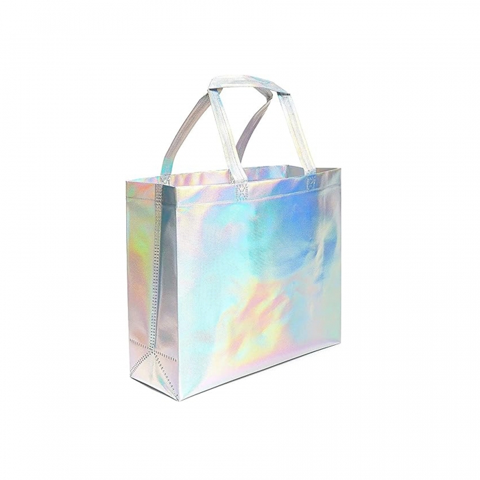 Holographic Reusable Grocery Tote Bag W/Handles