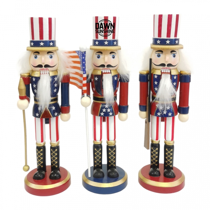 Traditional Painted Wooden Nutcracker American Soldier Doll