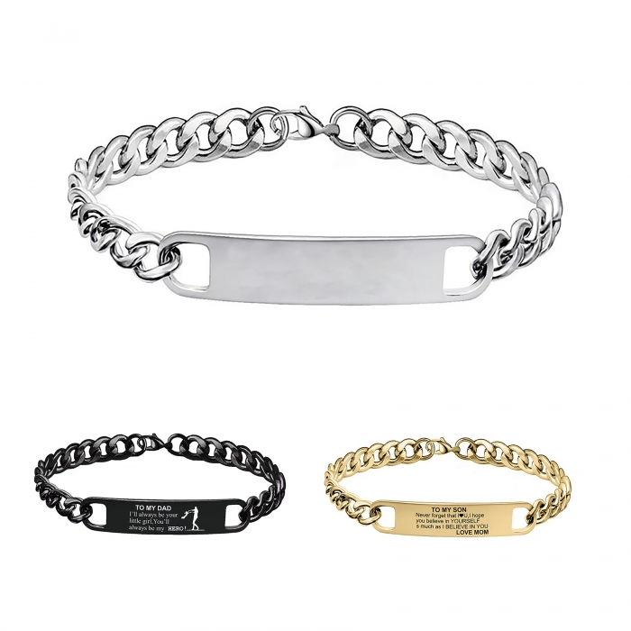 Engraved Stainless Steel Bracelet