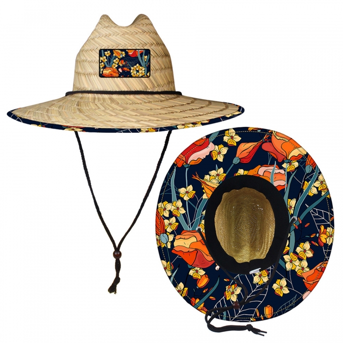 Lifeguard Straw Hat w/ Rubber Patch