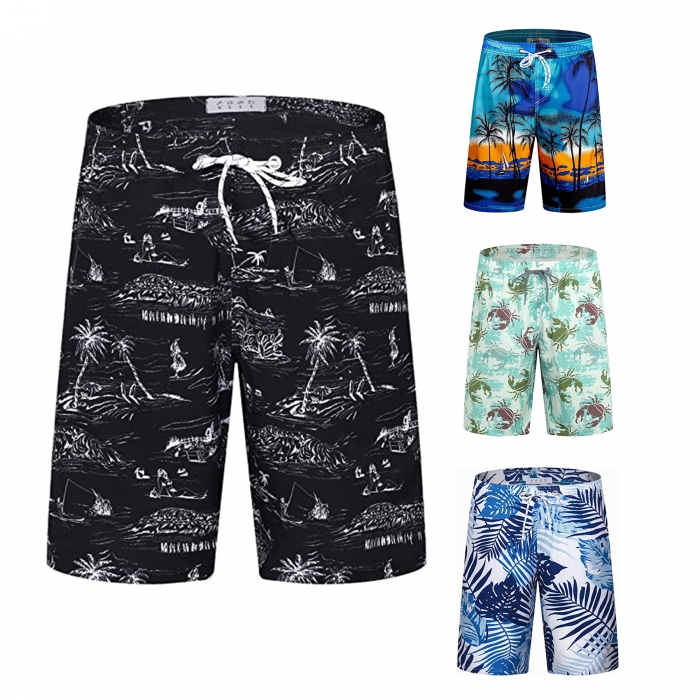 Mens Tropical Quick Dry Beach Shorts