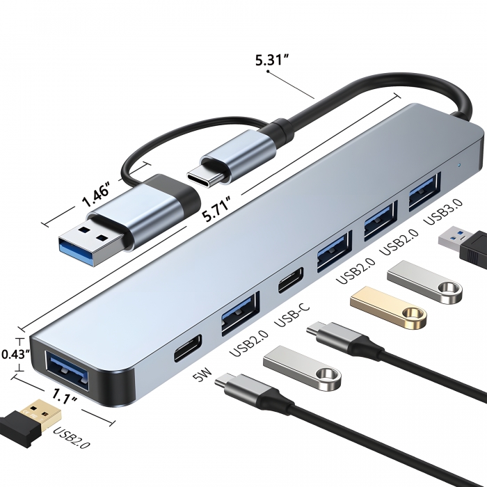 7-in-1 USB C Adapter Laptop PD Charger