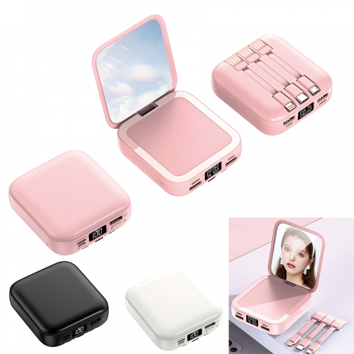 Mobile Battery with Makeup Mirror