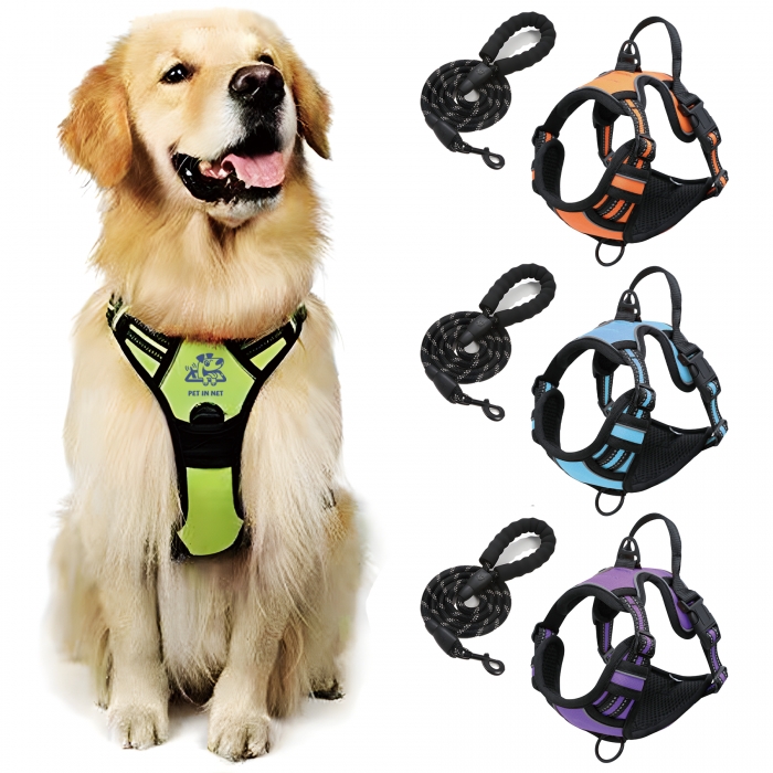 No Pull Adjustable Dog Harness with Leash