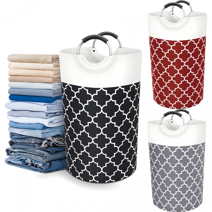 Folding Collapsible Laundry Basket with Aluminum Handle