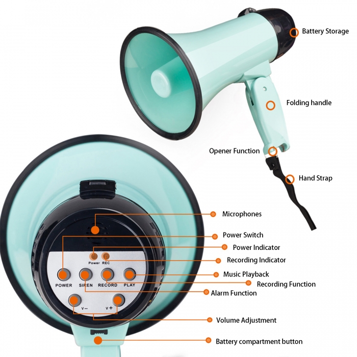 25W Portable Megaphone