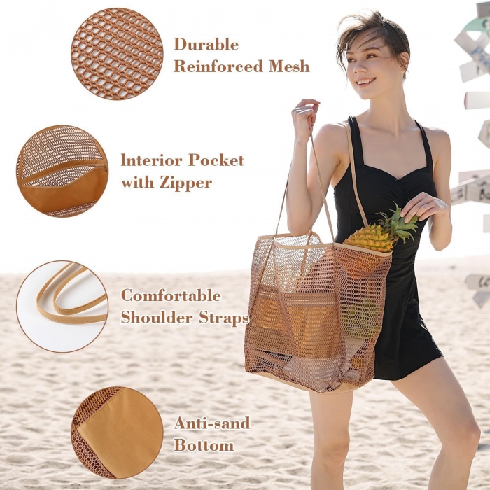 Beach Mesh Tote Shoulder Bag