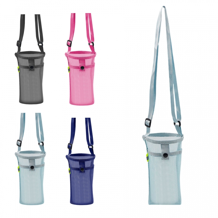 Portable Mesh Water Cup Crossbody Bag