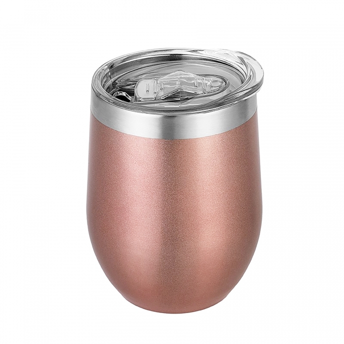 12 Oz Stemless Wine Tumbler W/Lid