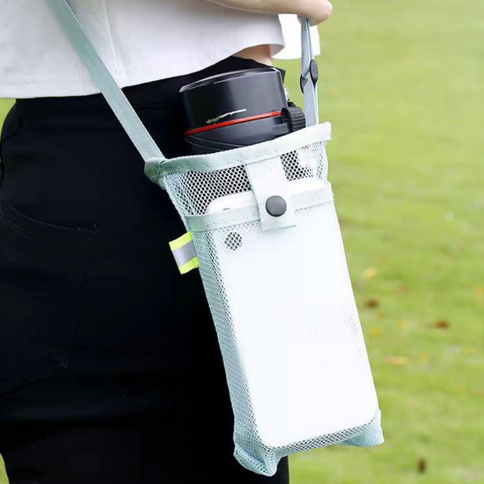 Portable Mesh Water Cup Crossbody Bag